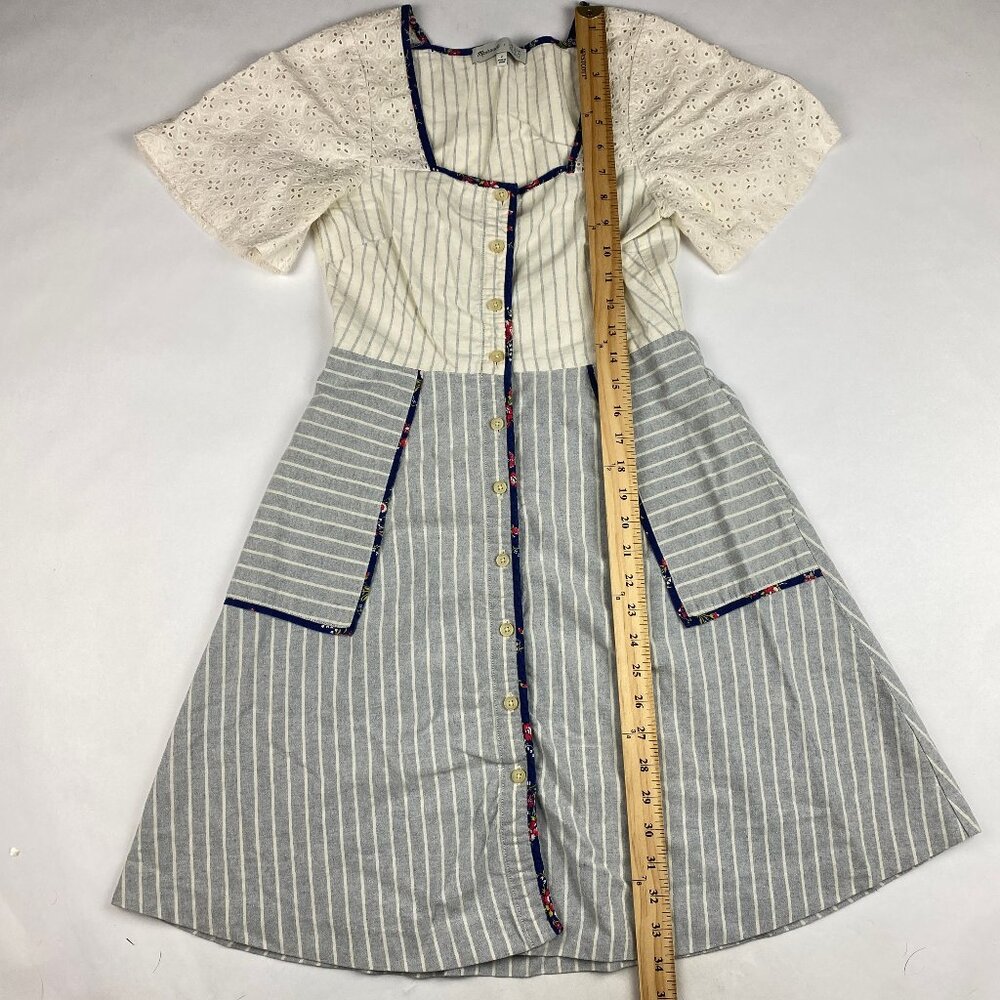 Madewell x The New Denim Project Patchwork Square-Neck Dress Women's Size 2 - Picture 12 of 16